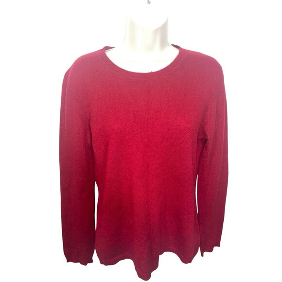 QI CASHMERE Women's Size Medium Red 100% Cashmere Sweater READ FLAWED - Picture 2 of 16